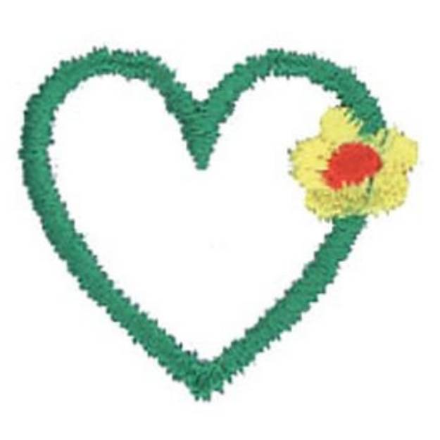 Picture of Heart with flower Machine Embroidery Design