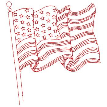 U S A Flag Machine Embroidery Design