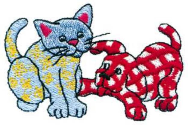 Picture of Cat and Dog Machine Embroidery Design