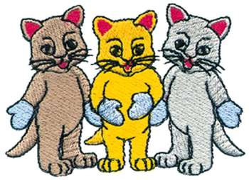 Three Little Kittens Machine Embroidery Design