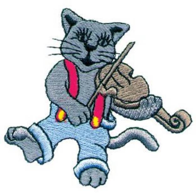 Picture of Fiddling Cat Machine Embroidery Design