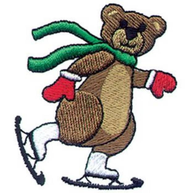 Picture of Skating Bear Machine Embroidery Design
