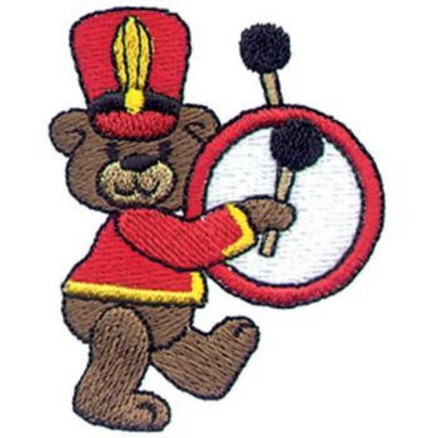 Picture of Drummer Bear Machine Embroidery Design