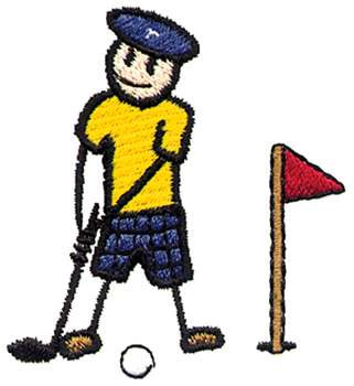 Stick Golfer Machine Embroidery Design
