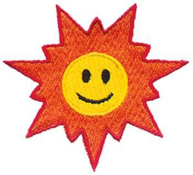 Picture of Smiley Face Sun Machine Embroidery Design