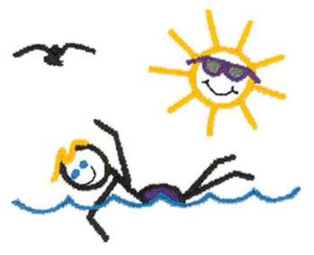 Picture of Swimmer Machine Embroidery Design