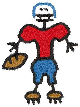 Football Player Machine Embroidery Design