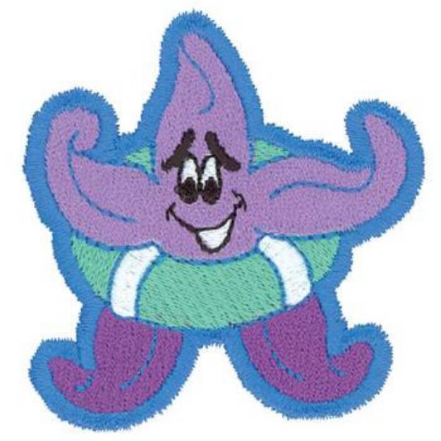 Picture of Swimming Starfish Machine Embroidery Design