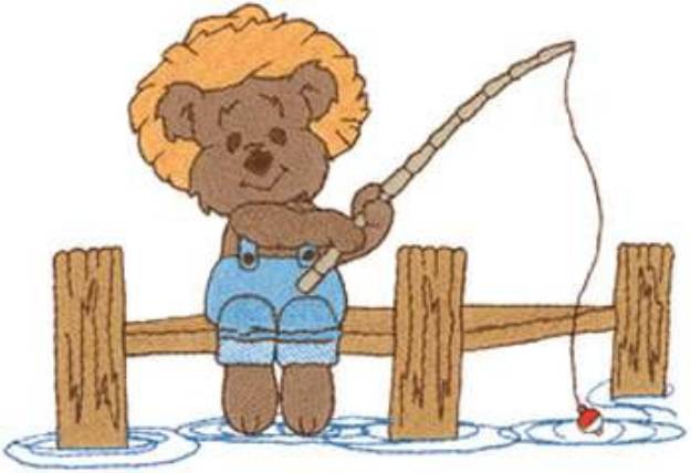Picture of Fishing Bear Machine Embroidery Design