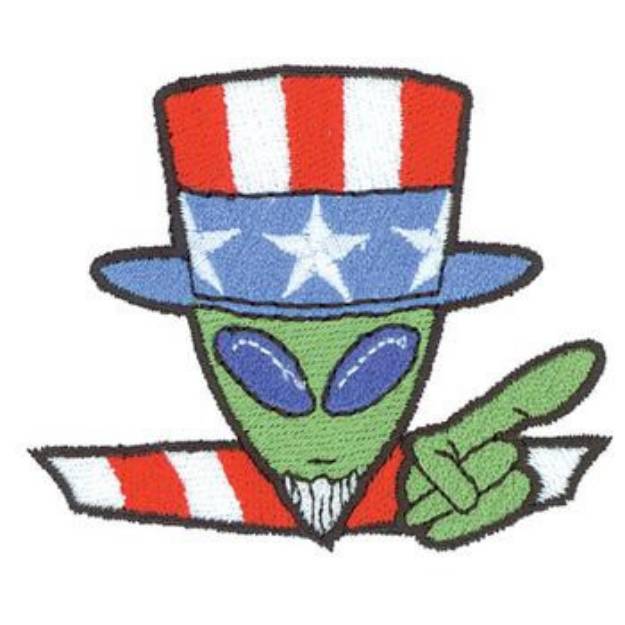 Picture of Uncle Sam Alien Machine Embroidery Design