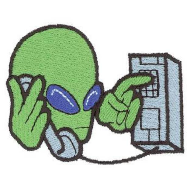 Picture of Alien Phone Home Machine Embroidery Design