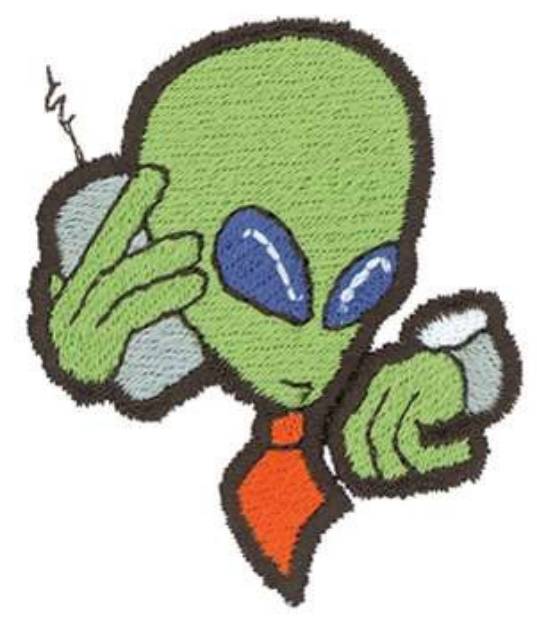 Picture of Alien Businessman Machine Embroidery Design