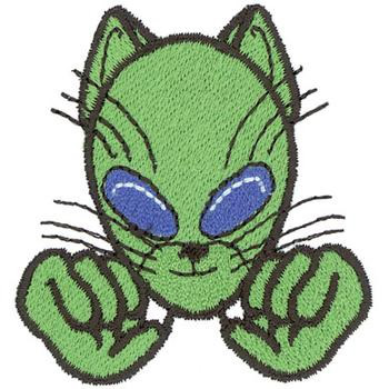 Alien Cat Machine Embroidery Design