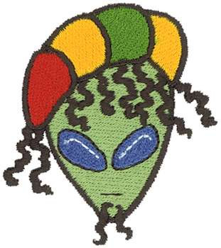 Rasta Alien Machine Embroidery Design