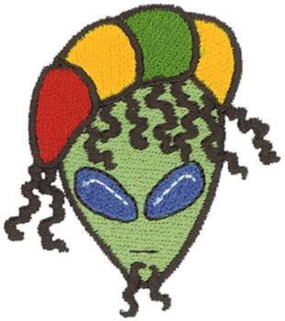 Picture of Rasta Alien Machine Embroidery Design