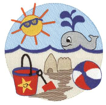 Beach Logo Machine Embroidery Design