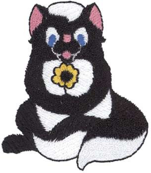 Skunk With Flower Machine Embroidery Design