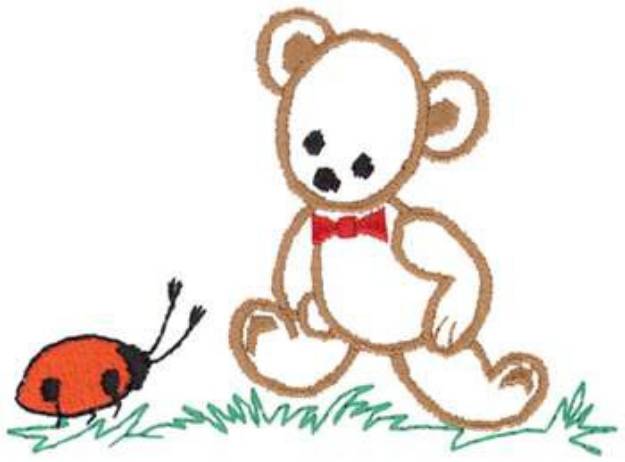 Picture of Teddy Bear & Ladybug Machine Embroidery Design