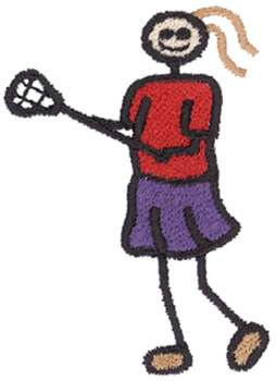 Girls Lacrosse Machine Embroidery Design