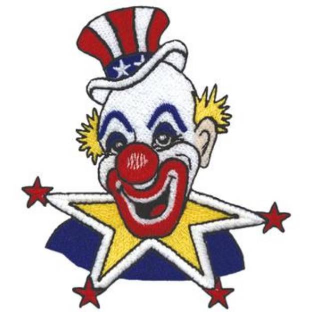 Picture of Patriotic Clown Machine Embroidery Design