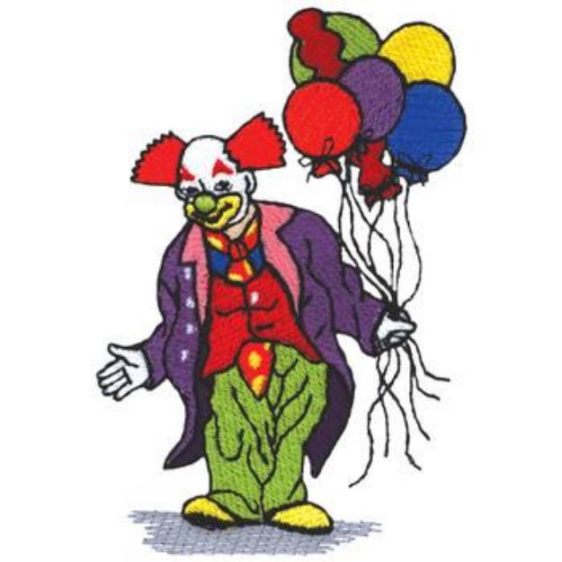 Picture of Clown & Balloons Machine Embroidery Design
