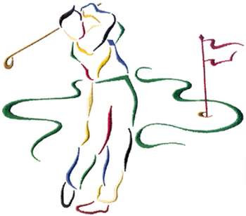 Small Golfer Scene Machine Embroidery Design