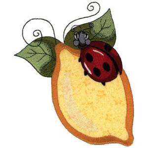 Picture of Lemon & Ladybug Applique Machine Embroidery Design