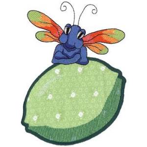 Picture of Lime & Dragonfly Applique Machine Embroidery Design
