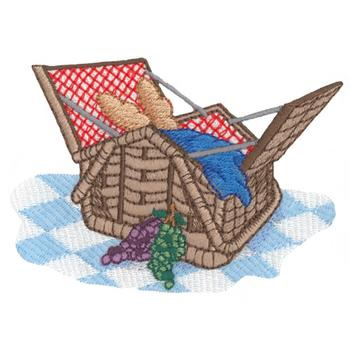 Picnic Basket W/ Bread Machine Embroidery Design