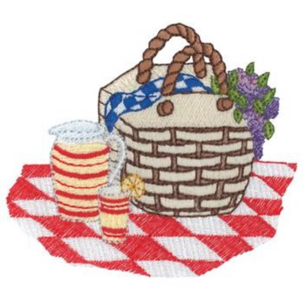 Picture of Picnic Basket W/ Pitcher Machine Embroidery Design