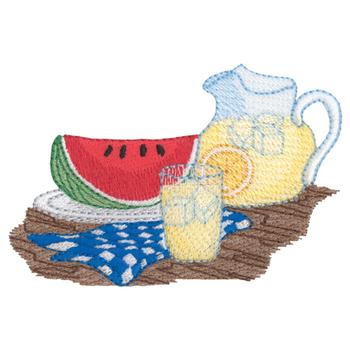 Watermelon And Lemonade Machine Embroidery Design