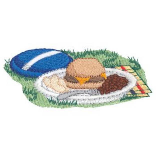 Picture of Hamburger and Chips Machine Embroidery Design