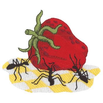 Ants And Strawberry Machine Embroidery Design