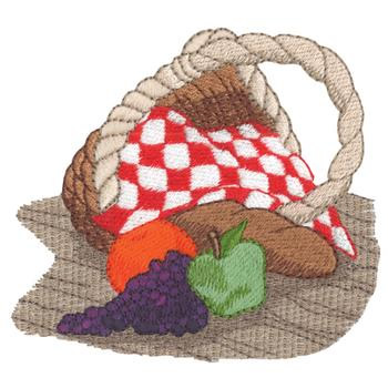Picnic Basket W/ Fruit Machine Embroidery Design