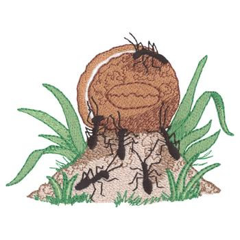 Ants And A Cookie Machine Embroidery Design