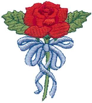 Single Rose Machine Embroidery Design