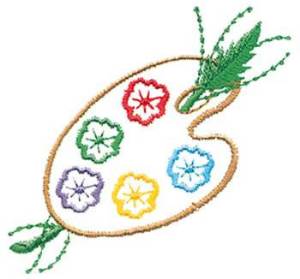 Picture of Palette Of Flowers Machine Embroidery Design