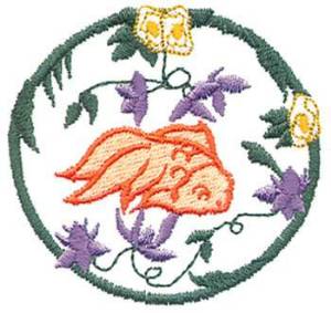 Picture of Goldfish With Border Machine Embroidery Design