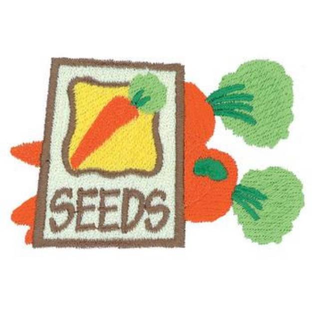 Picture of Carrots W\Seeds Machine Embroidery Design