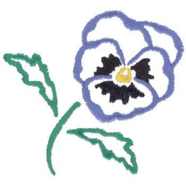 Picture of Pansy Outline Machine Embroidery Design