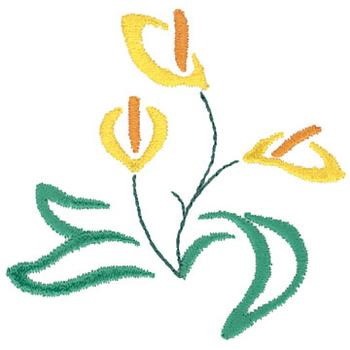Peace Lily Machine Embroidery Design