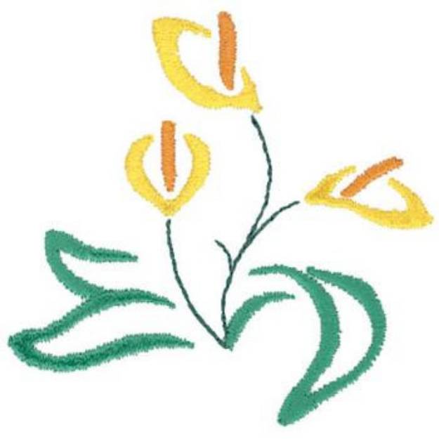 Picture of Peace Lily Machine Embroidery Design