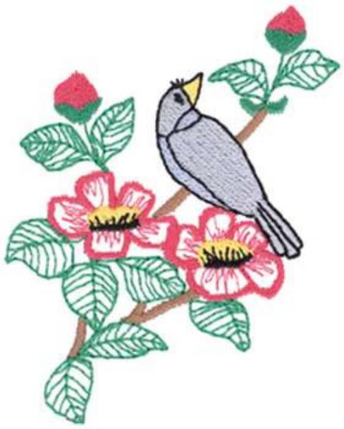 Picture of Bird & Blossoms Machine Embroidery Design