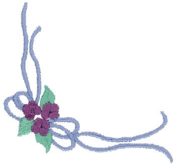 Corner Ribbon Machine Embroidery Design