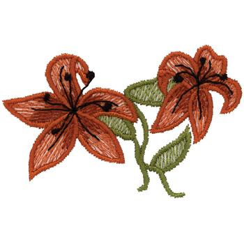 Tiger Lilies Machine Embroidery Design