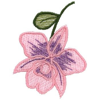 Orchid Machine Embroidery Design