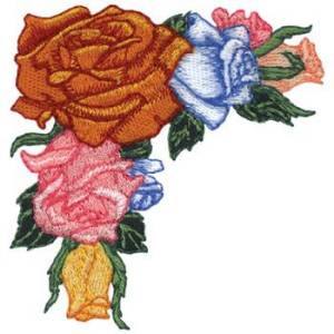 Picture of Rose Corner Machine Embroidery Design