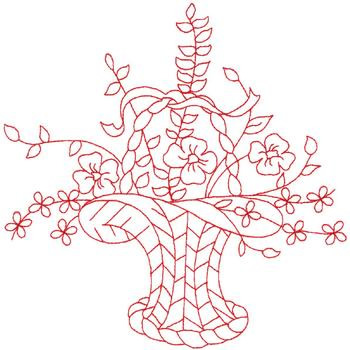 Basket Of Flowers Machine Embroidery Design