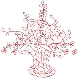Picture of Basket Of Flowers Machine Embroidery Design