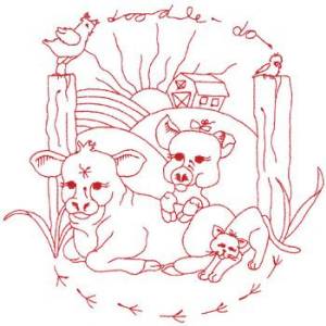 Picture of Baby Farm Animals Machine Embroidery Design